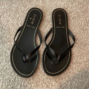 Black leather JCrew sandals